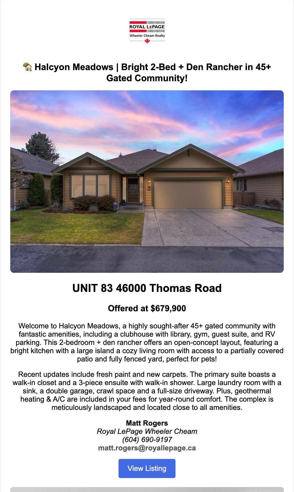 Realtor Reach Email Blast